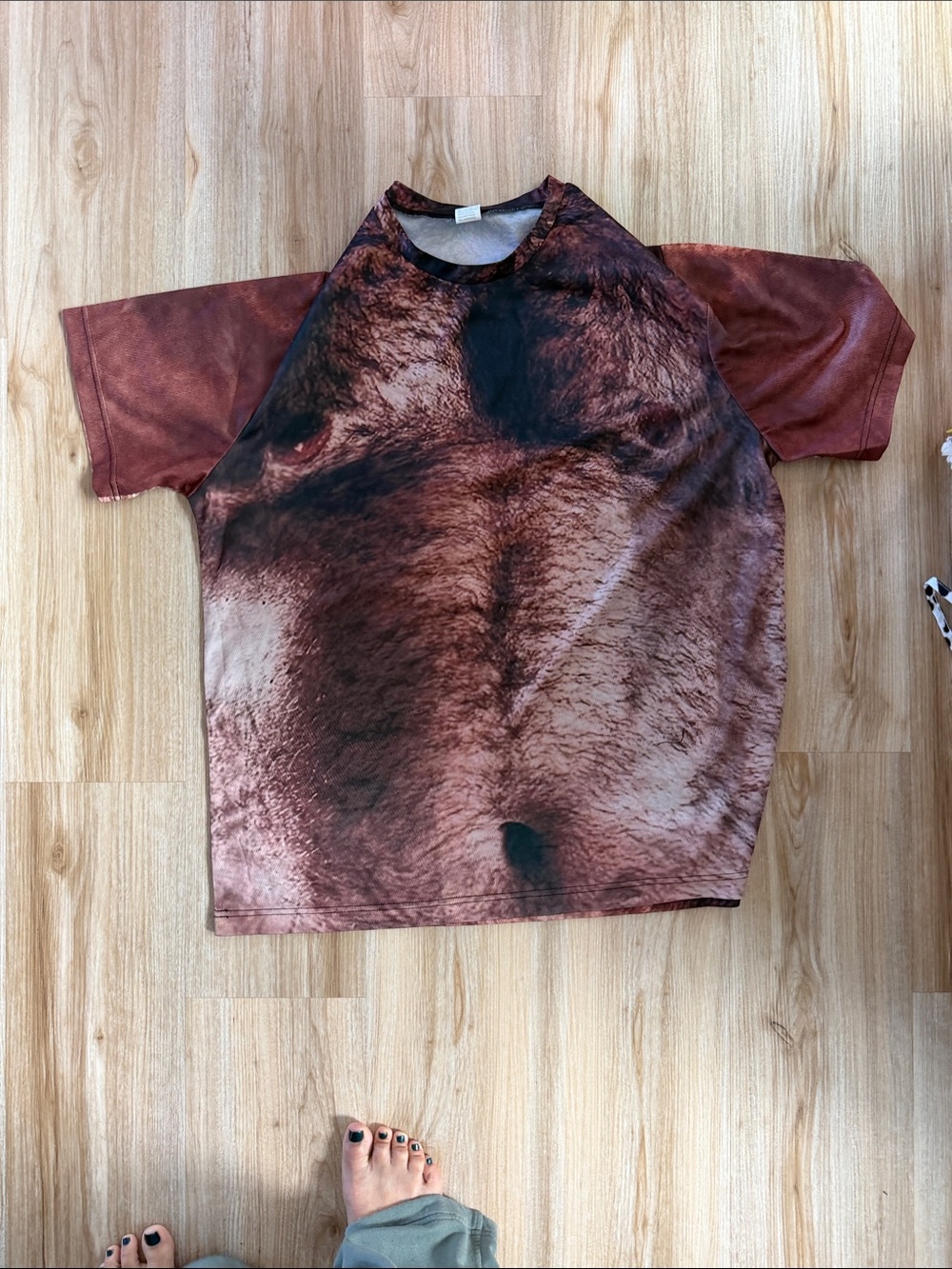 Men's Hairy Chest Caveman Short-Sleeve Tee - costume